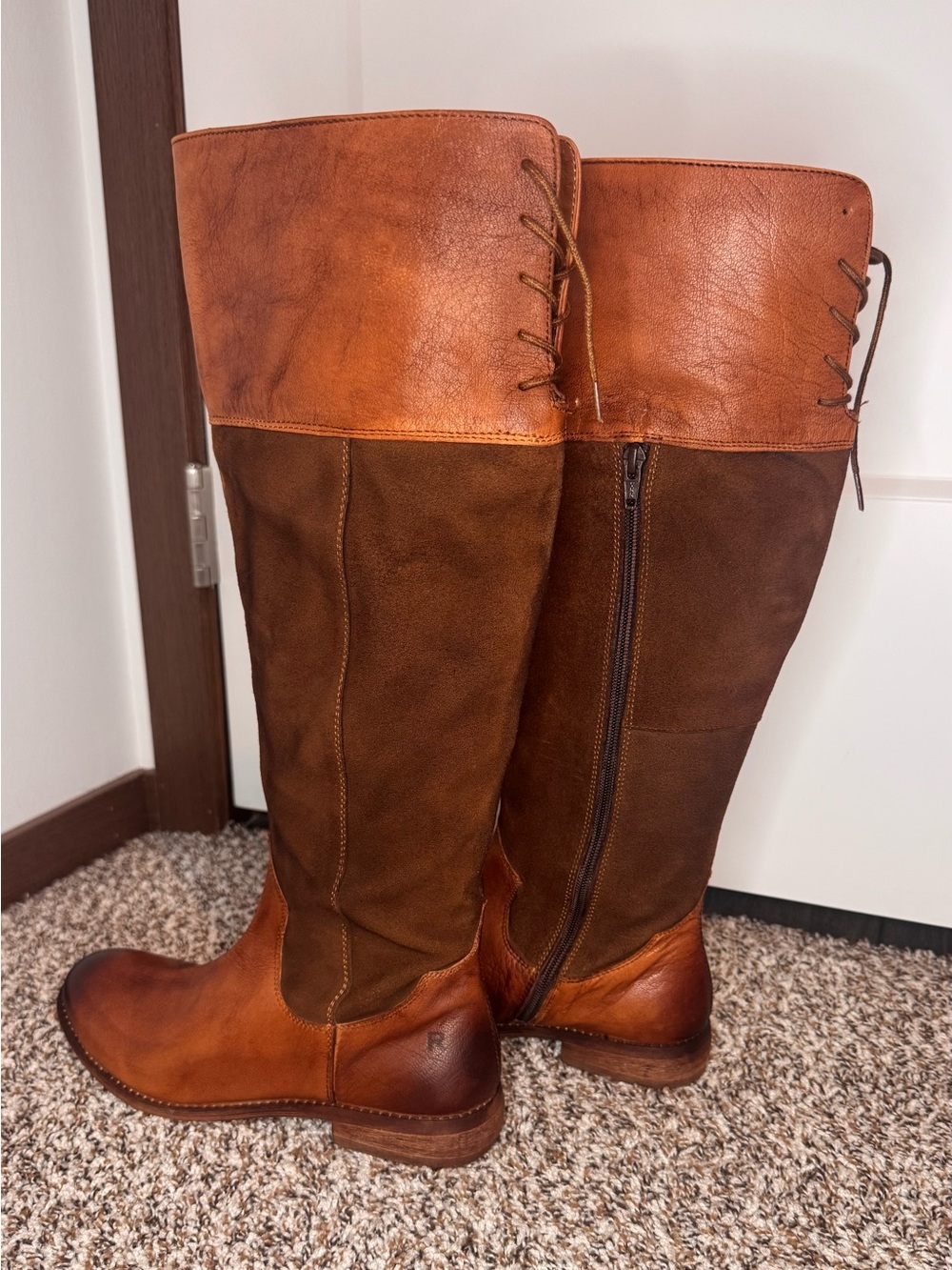 ROAN by Bed Stu Natty Women’s 7.5 Brown Leather Suede Tall Riding Boots